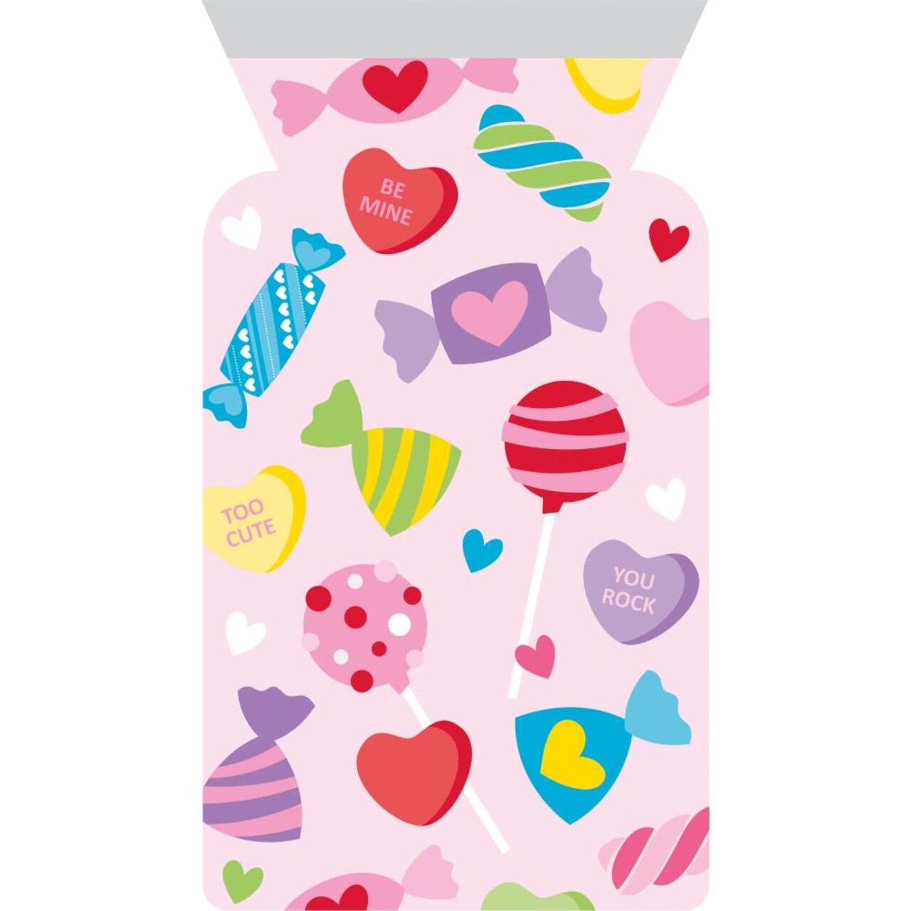 144/Case Bulk Valentine Treats Cellophane Bags with Zipper Closure